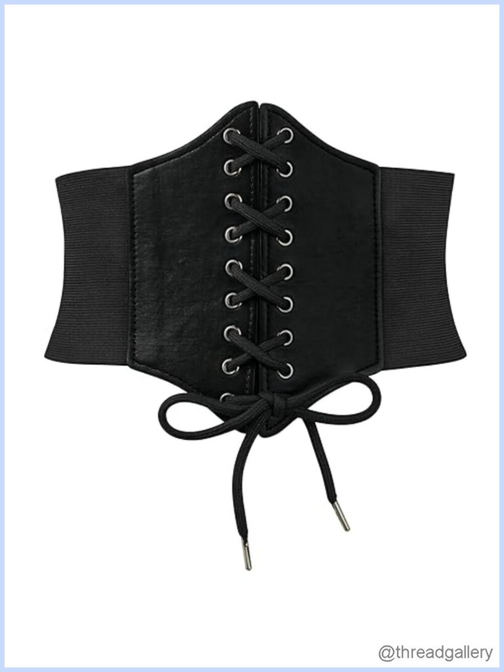 PU Leather Lace-Up Corset Belt Elastic Pirate Renaissance Halloween